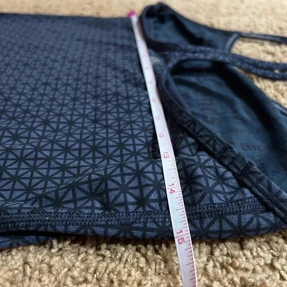 LULULEMON 8 Power Y Tank Luon Tri Geo Printed Inkwell Black Racerback Top - Picture 7 of 9